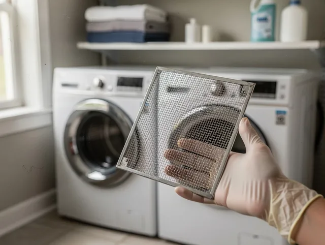 Temple City Dryer Vent Cleaning specialist performing detailed lint trap cleaning service in Temple City