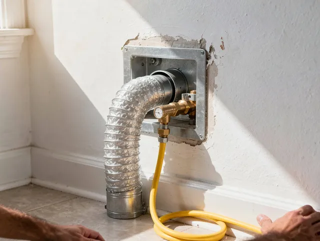 Temple City Dryer Vent Cleaning certified technician performing specialized gas dryer vent cleaning in Temple City